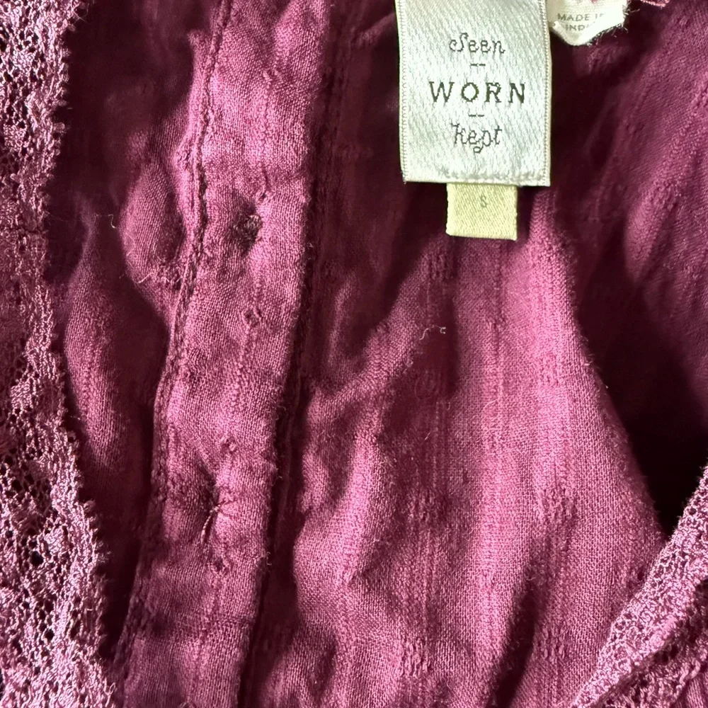 Anthropologie Seen Worn Kept Lace Detail Sleeveless Blouse - Picture 7 of 8